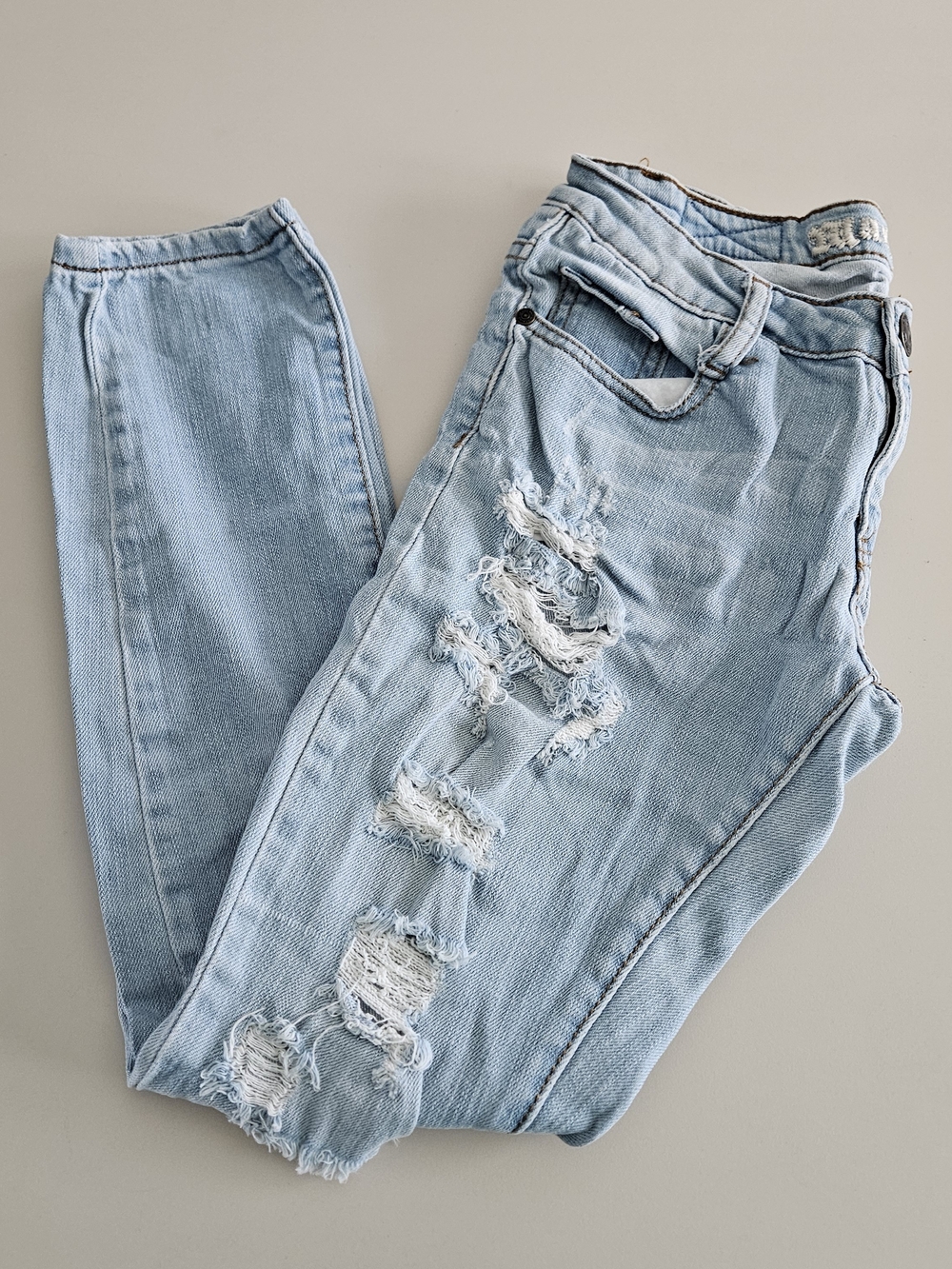 Machine Light Blue Ripped Skinny Jeans